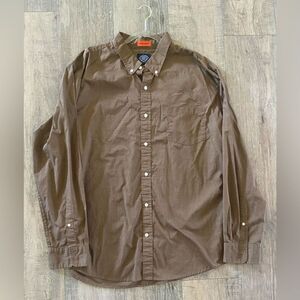 St. John’s Bay men’s size XXL comfort stretch brown button up long sleeve shirt